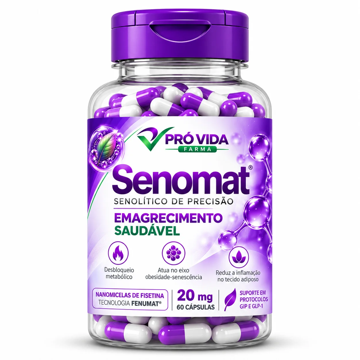 Senomat® 20mg - 60 Cápsulas - FENUMAT® - Pró Vida Farma